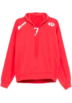 PROTOTYPES moved-neckline hoodie - Red