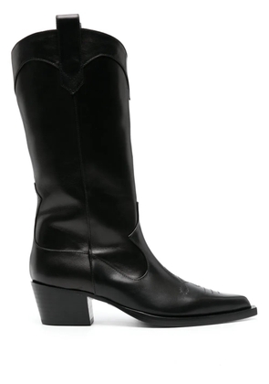 Scarosso Dolly 50mm leather boots - Black