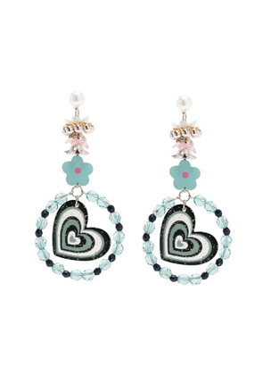 Amir Slama Bijoux heart-embellished drop earrings - Blue