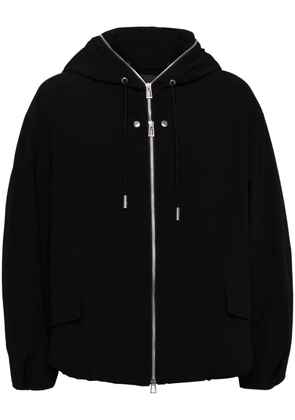SONGZIO multi-dart-embroidered hooded jacket - Black