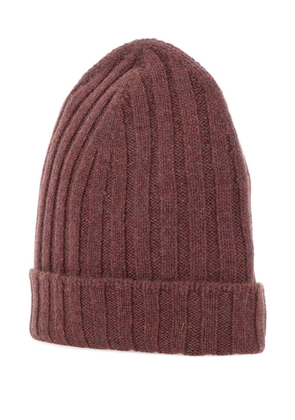 Gran Sasso ribbed beanie hat - Red