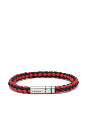 Le Gramme x Orlebar Brown engraved-logo bracelet - Blue