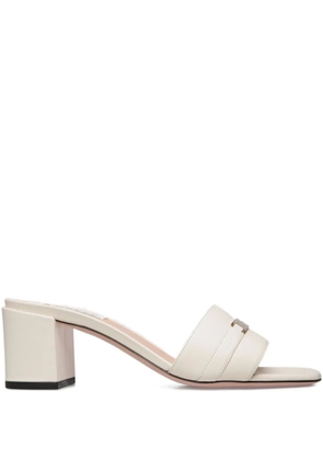 Bally 55mm Deco plaque-embellished block-heel sandals - White