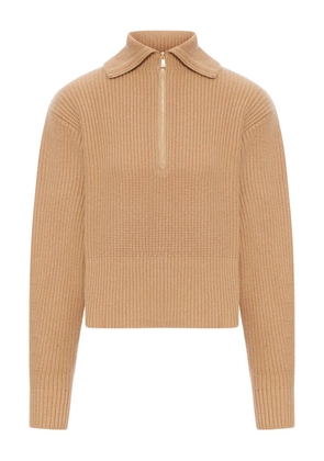 Max Mara ribbed zip-neck sweater - Neutrals
