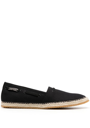 Roberto Cavalli logo-plaque flat espadrilles - Black