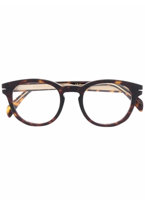 Eyewear by David Beckham tortoiseshell round-frame glasses - Brown