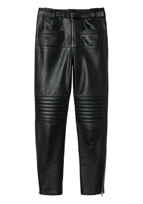 TWINSET Fairfax leather biker trousers - Black
