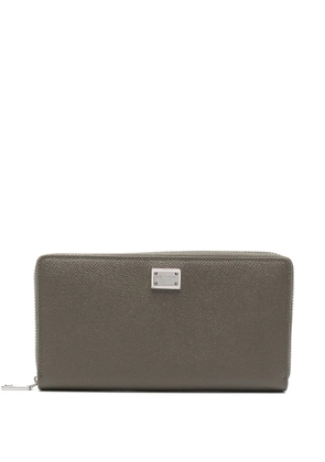 Dolce & Gabbana Dauphine logo-plaque leather wallet - Green