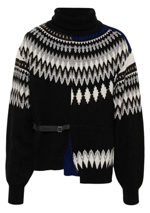 Facetasm deconstructed fair-isle knit jumper - Grey