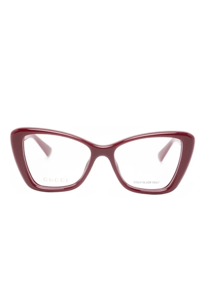 Gucci Eyewear cat-eye logo glasses - Red