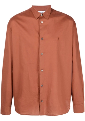 Études Studio logo-embroidery long-sleeve shirt - Brown