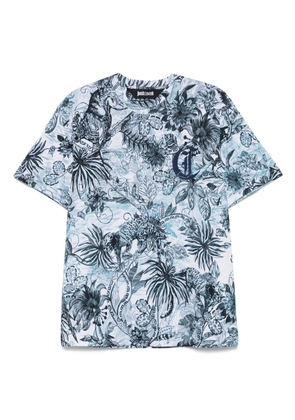 Just Cavalli monogram jungle-print T-shirt - Blue