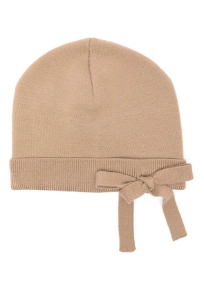 Viktor & Rolf bow-embellished beanie hat - Neutrals