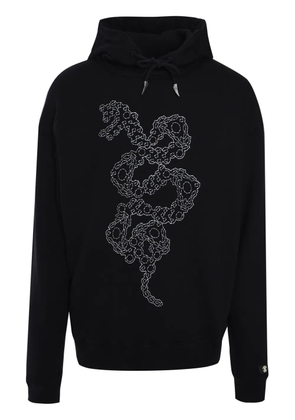 Roberto Cavalli snake-stitch hoodie - Black