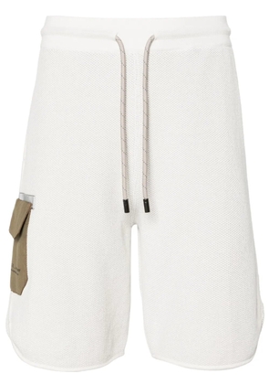 Sease contrasting-pocket 3D-knit track shorts - White