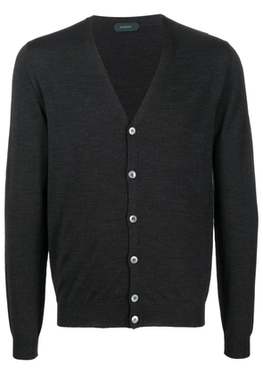 Zanone button-up knitted cardigan - Black