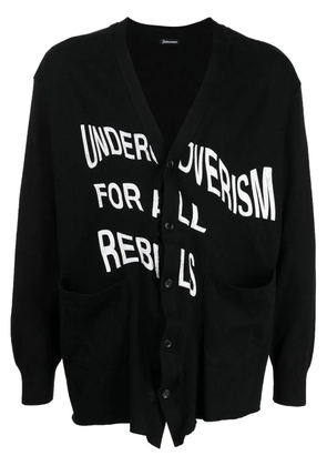 Undercoverism logo-print V-neck cardigan - Black