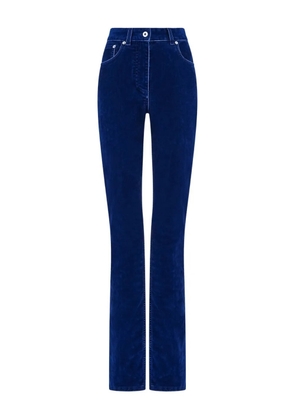 Ferragamo velvet-texture straight-leg trousers - Blue