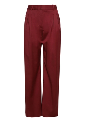 LouLou de Saison silk high-waisted trousers - Red