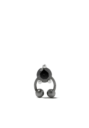 Delfina Delettrez Farfetch Exclusive 18kt white gold Two In One Pierced Black Diamond stud - Silver