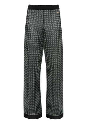 JW Anderson check-pattern logo-plaque trousers - Black