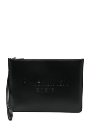 Balenciaga logo-debossed clutch bag - Black