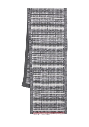 Thom Browne tartan-check wool scarf - Grey