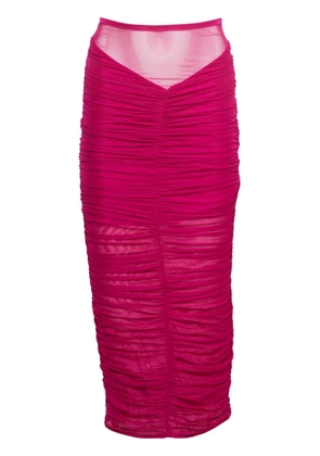 Fleur Du Mal ruched midi skirt - Red