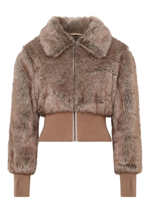 Unreal Fur Event Horizon aux-fur jacket - Brown