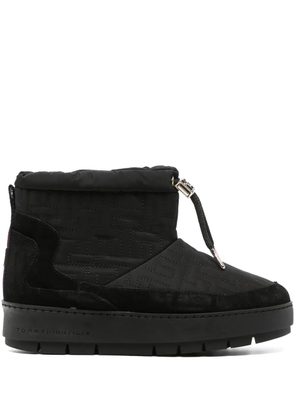 Tommy Hilfiger monogram-jacquard platform snow boots - Black