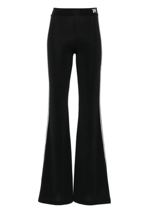 Palm Angels monogram-embroidered flared trousers - Black