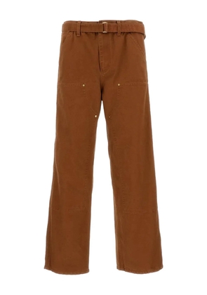 sacai belt duck trousers - Brown