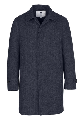 Norwegian Wool single-breasted down-filled coat - Blue