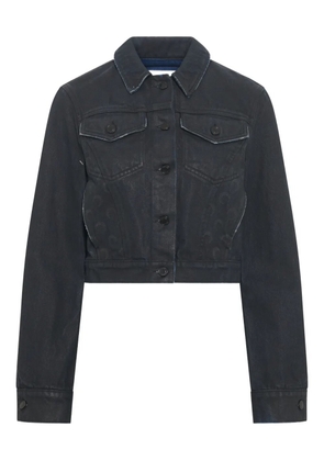 Marine Serre Moon waxed denim jacket - Black