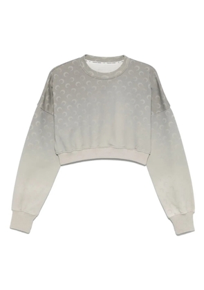 Marine Serre moon fleece cropped sweatshirt - Grey