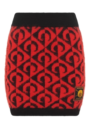 Marine Serre Moon lozenge-knit miniskirt - Red
