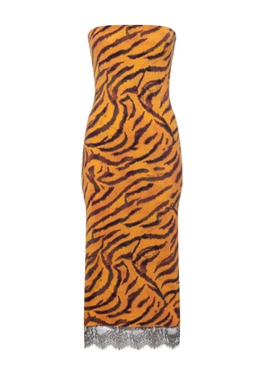 Marine Serre tiger-print tube dress - Orange