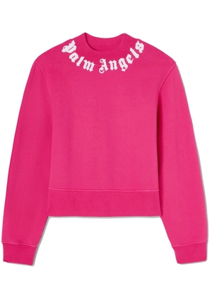 Palm Angels logo-print cotton sweatshirt - Pink