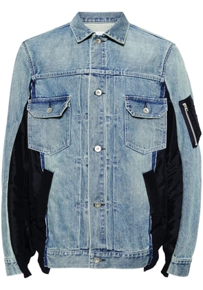 sacai panelled denim jacket - Blue