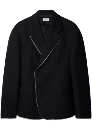 Off-White zip-trim virgin-wool blazer - Black