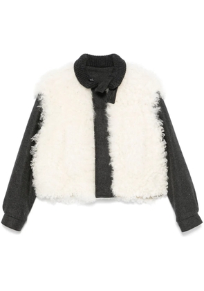 Plan C shearling jacket - White