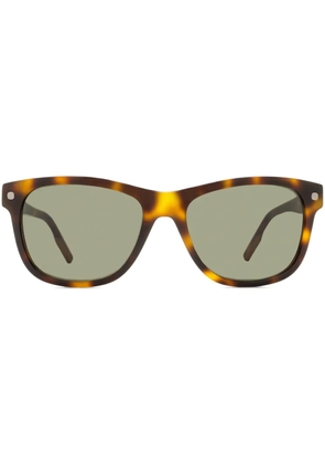 Zegna tortoiseshell-effect rectangle-frame sunglasses - Brown