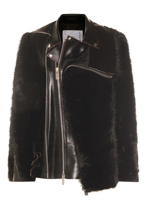 sacai leather jacket - Black