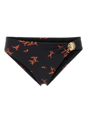 FENDI coral-print bikini bottom - Black