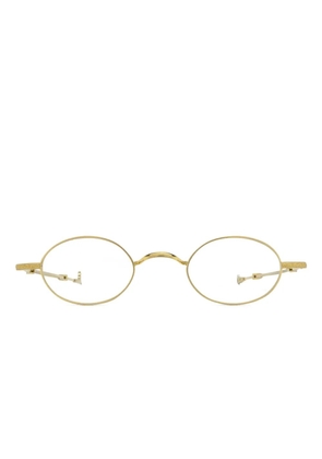 Eyepetizer Dickey oval-frame titanium glasses - Gold