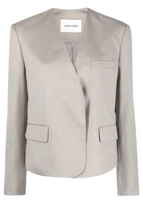 Low Classic single-breasted collarless blazer - Neutrals