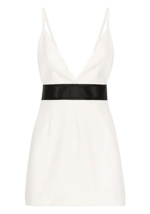 Dolce & Gabbana layered virgin wool-blend minidress - White