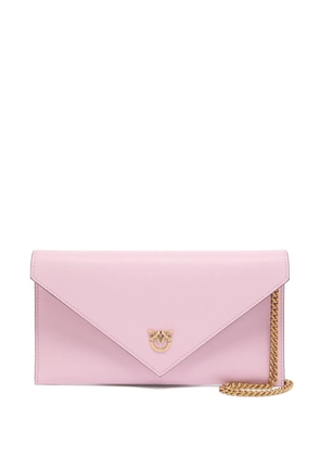 PINKO metal-chain leather clutch bag