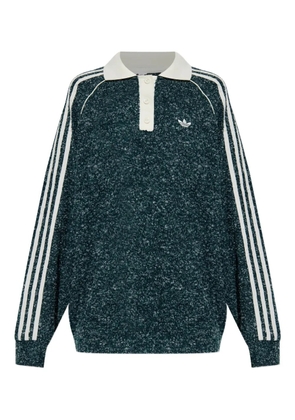 adidas long-sleeve polo-collar sweater - Green