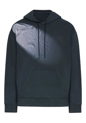MM6 Maison Margiela faded logo-embroidered hoodie - Grey